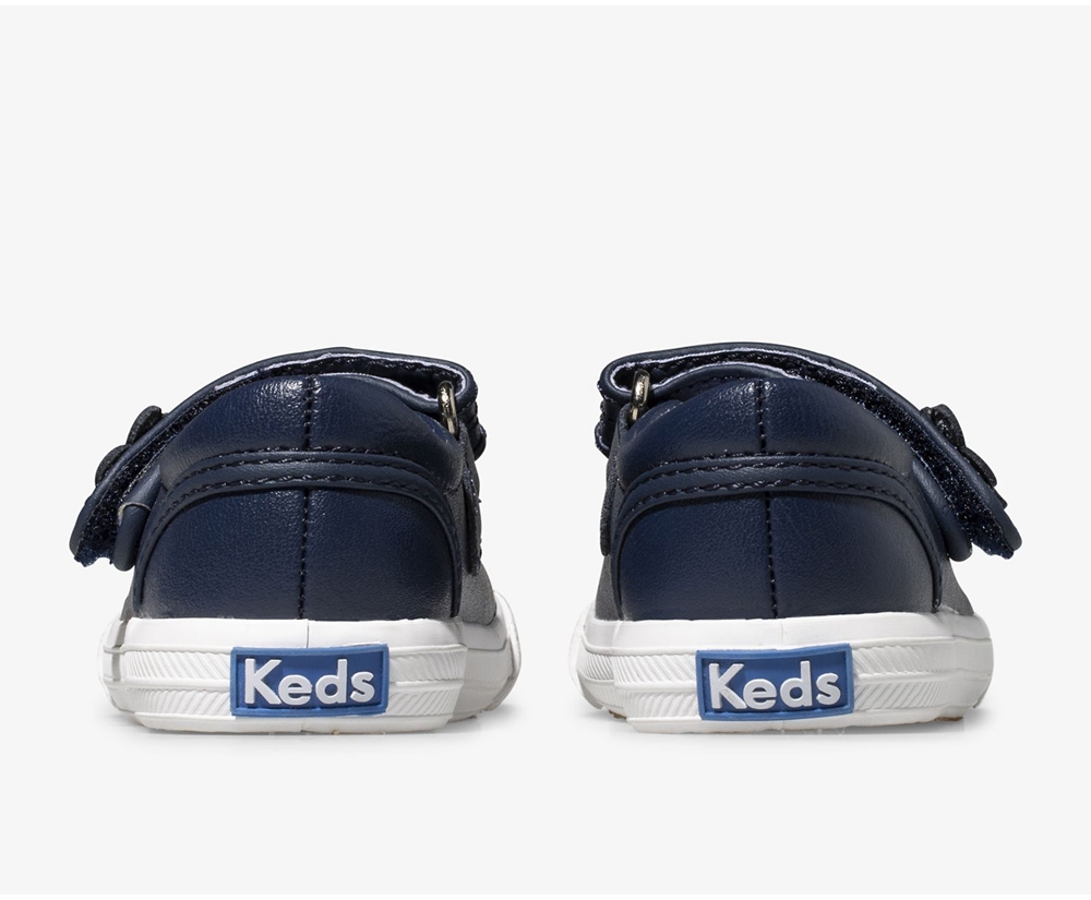 Kids Keds Slip Ons - Ella Mary Jane - Navy - 3907-BXKOY